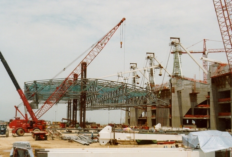 Airport roof structure under construction