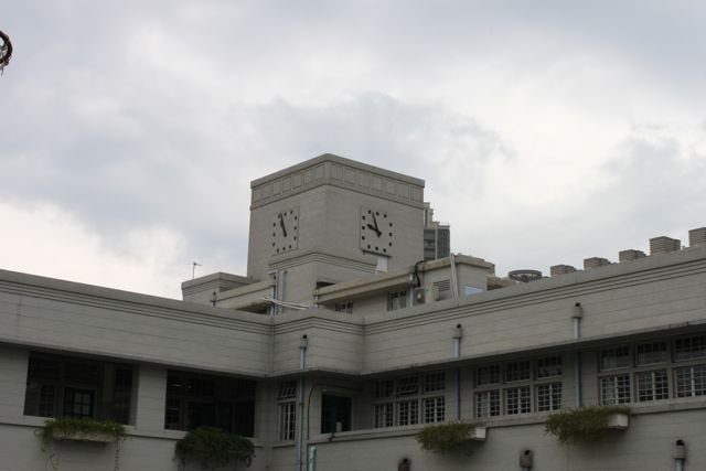 Art deco clock tower on a building rooftop